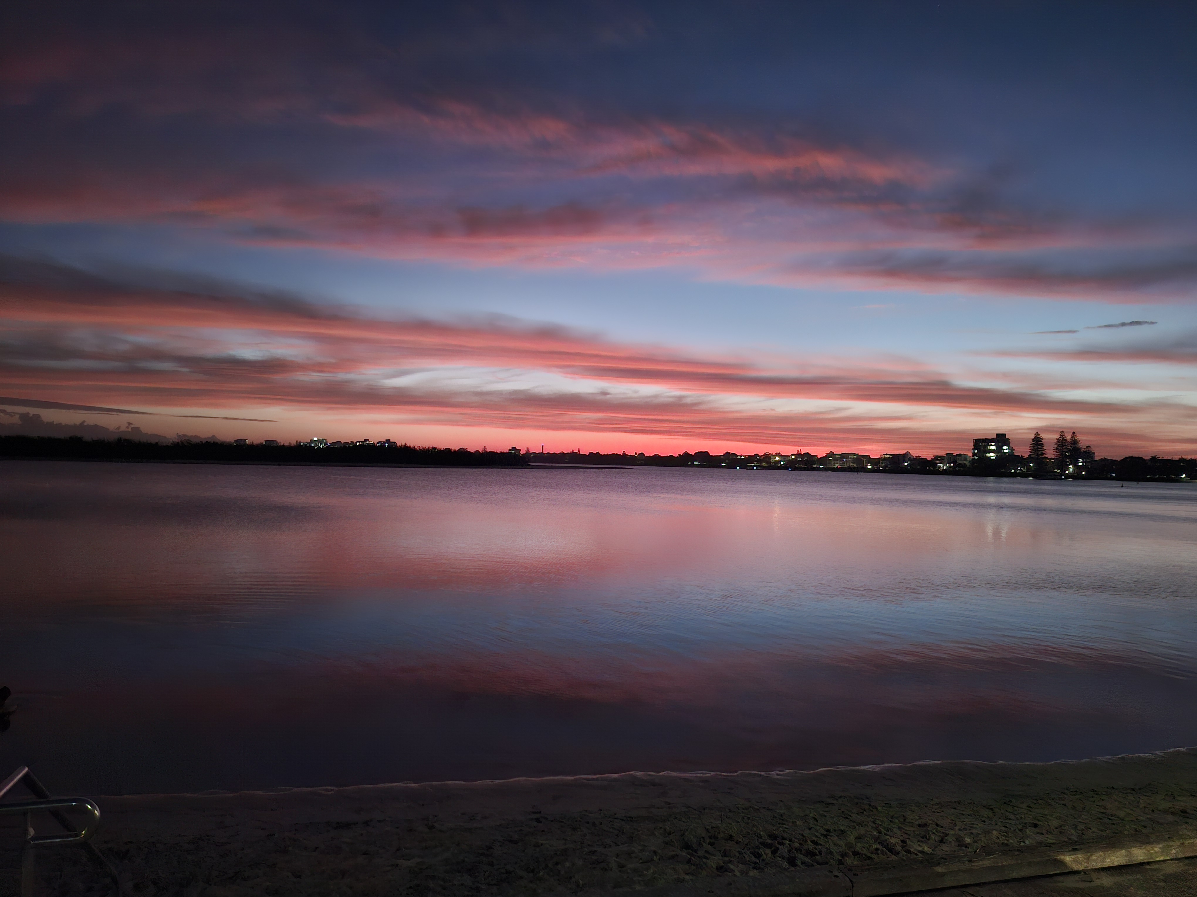 pink sunset over caloundra bulcock beach pink sunset over caloundra bulcock beach