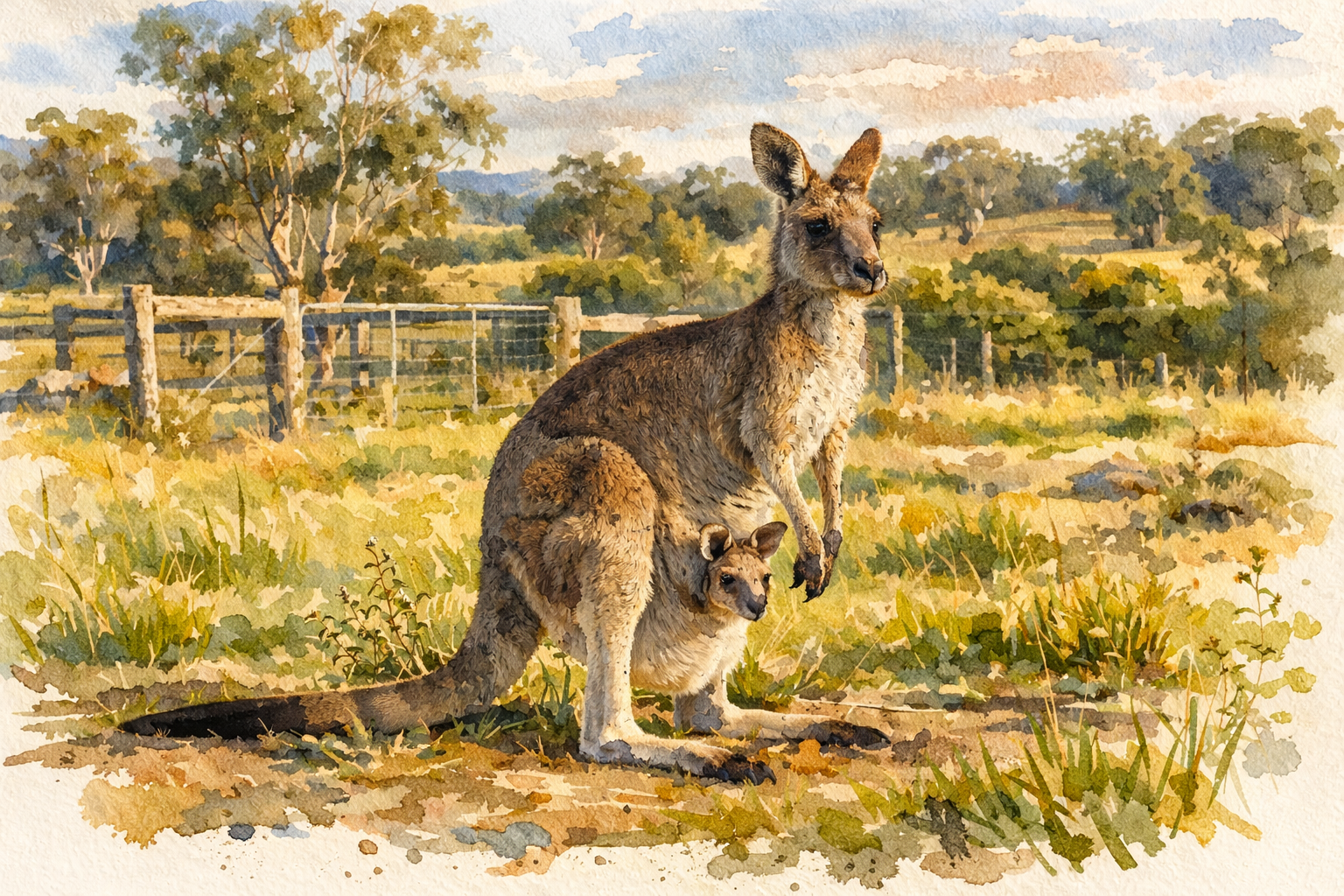Mama-Kangaroo-Joey-Painting Mama-Kangaroo-Joey-Painting