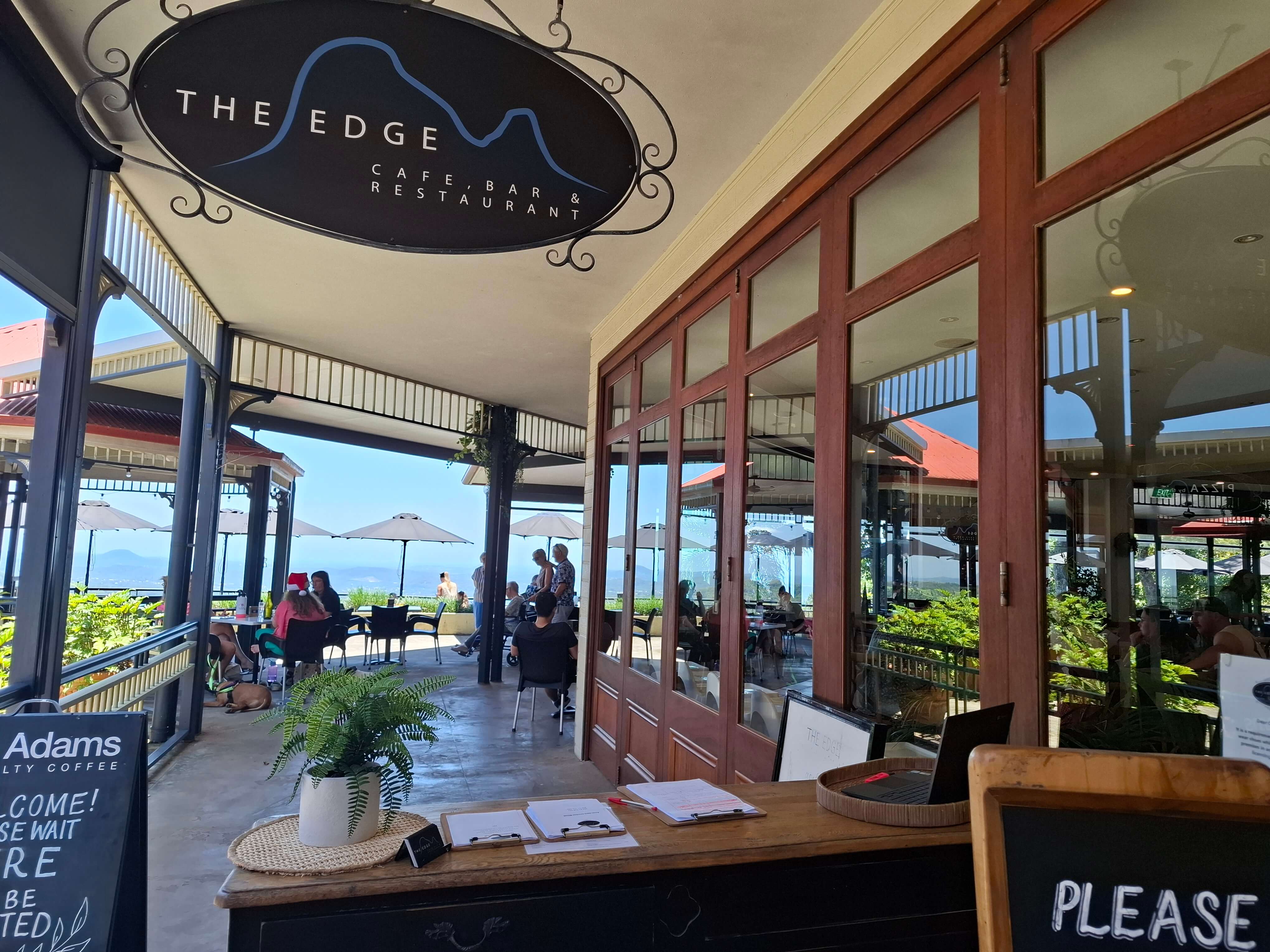Front desk and view of hinterland beyond at The Edge