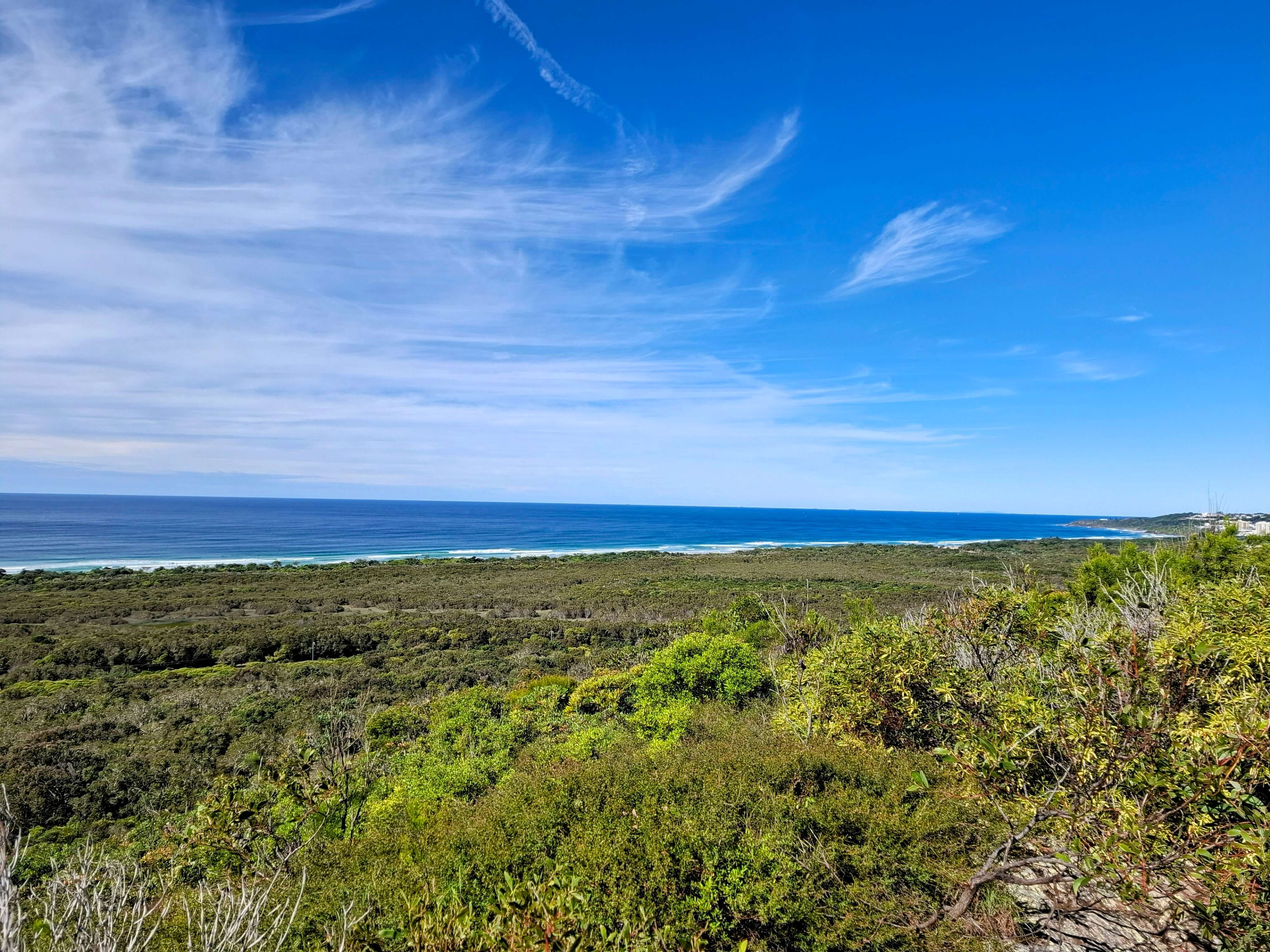 View of the coral sea from the summit