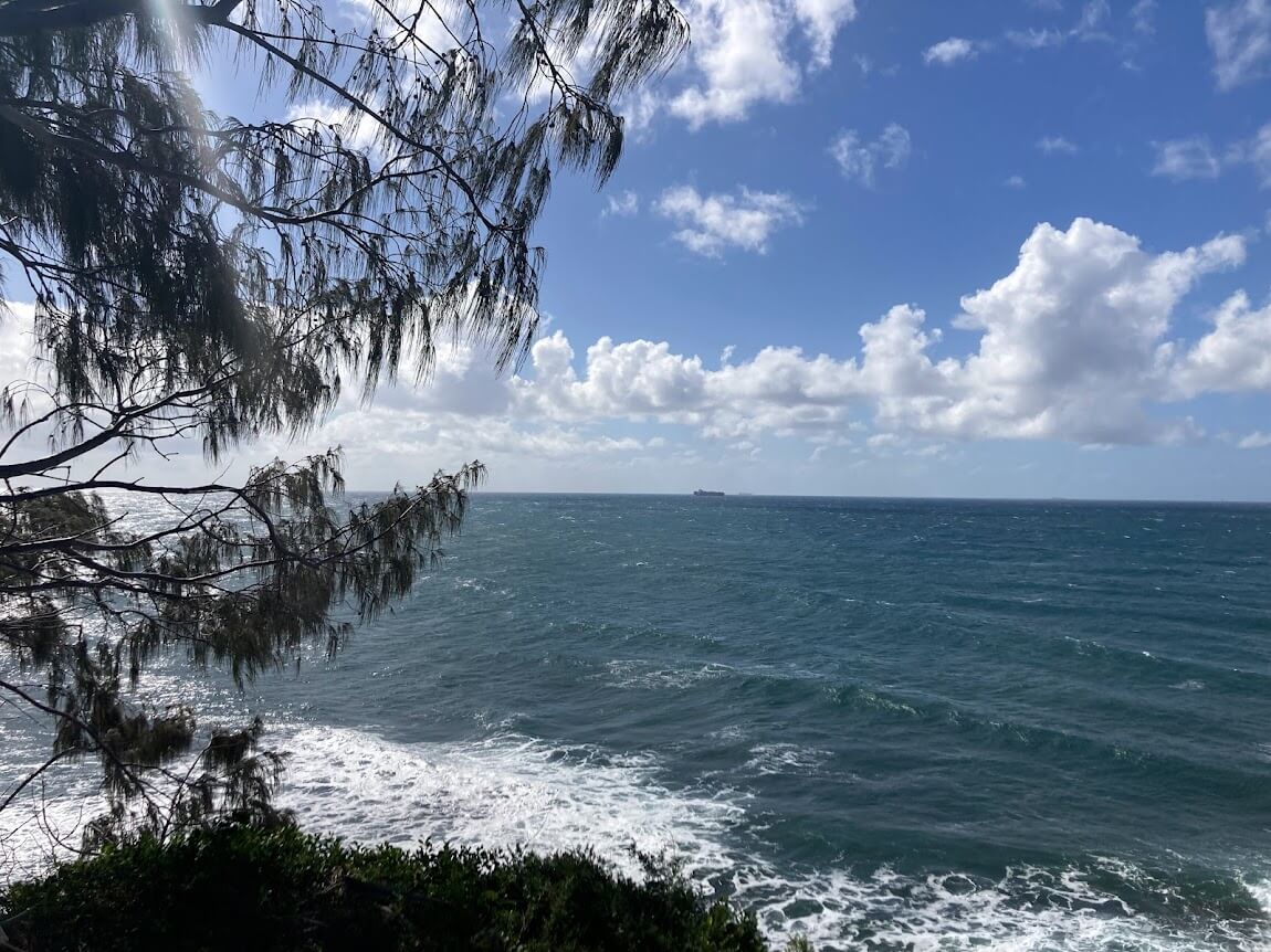 beautiful waves crashing at Moffat Beach