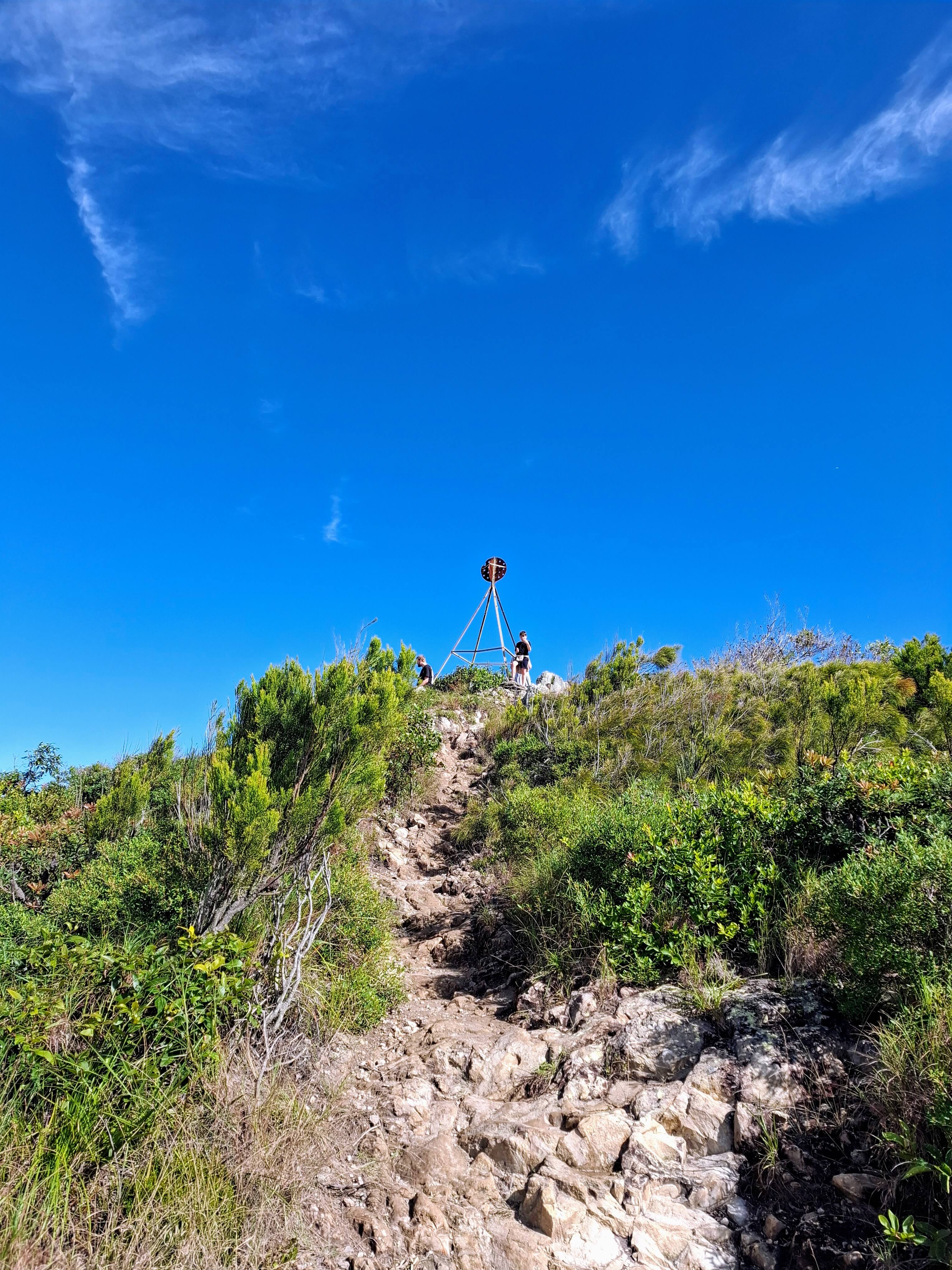 On the mountain with the summit in the distance