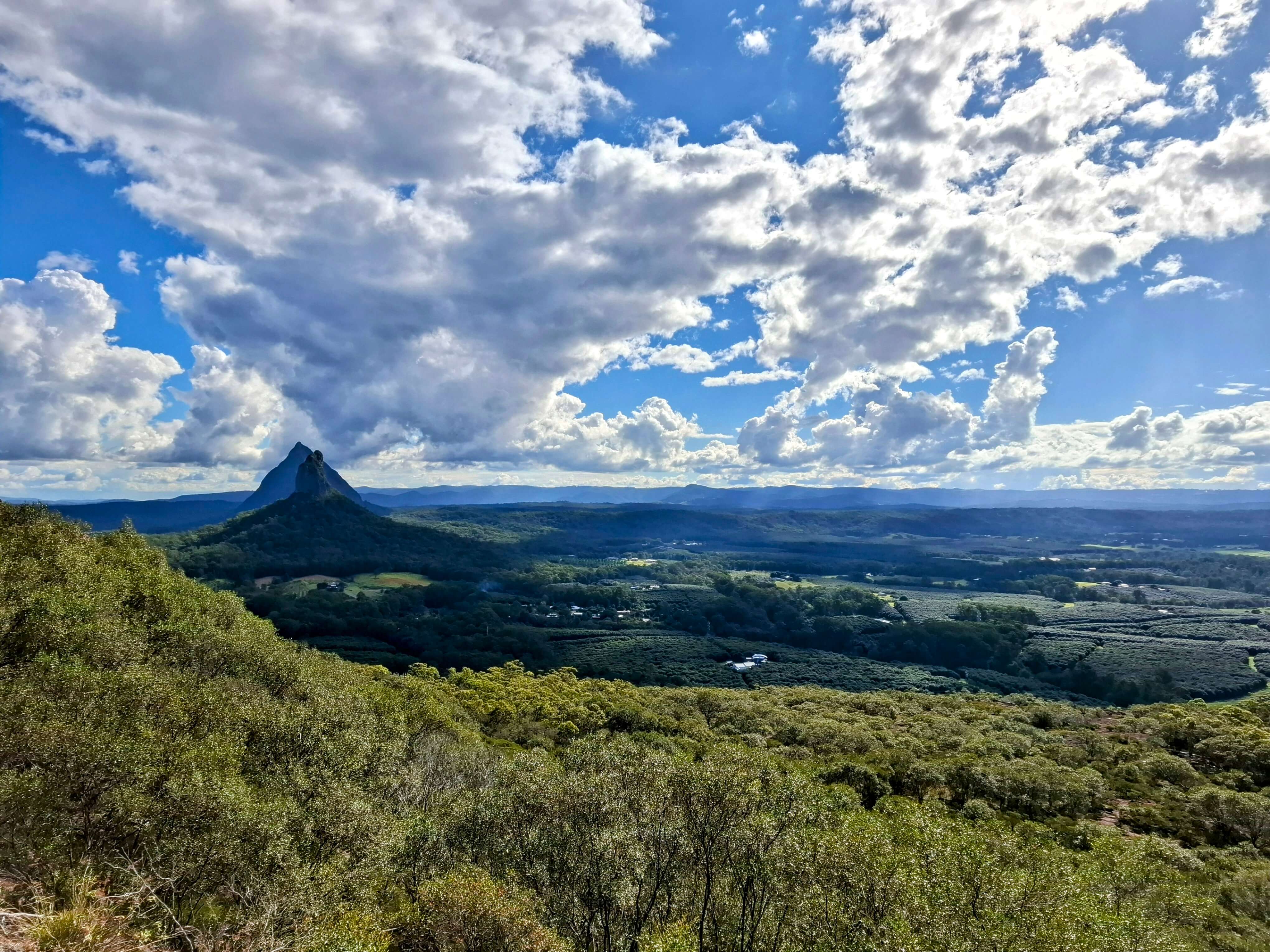 Views of other Glass House Mountains from top of Ngungun